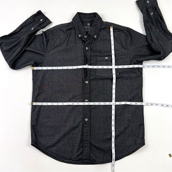 Free Fly Men's Sullivan's Bamboo Button Down Shirt Chambray Charcoal S - Picture 11 of 12